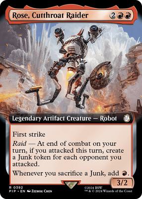 Rose, Cutthroat Raider (Extended Art) card from Universes Beyond: Fallout