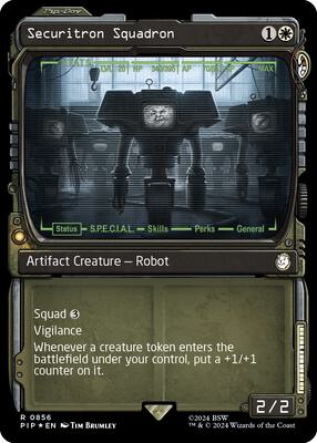 Securitron Squadron (Showcase) (Surge Foil) card from Universes Beyond: Fallout
