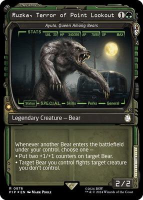 Ruzka, Terror of Point Lookout - Ayula, Queen Among Bears (Showcase) (Surge Foil) card from Universes Beyond: Fallout