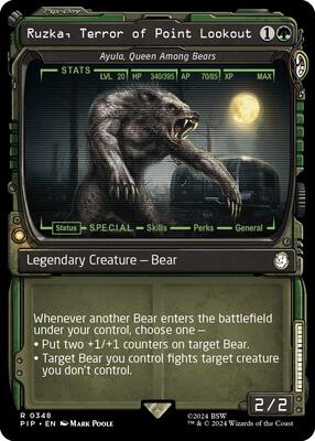 Ruzka, Terror of Point Lookout - Ayula, Queen Among Bears (Showcase) card from Universes Beyond: Fallout