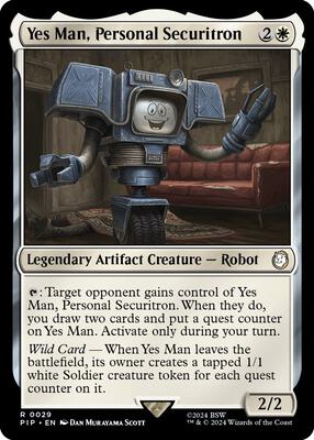 Yes Man, Personal Securitron card from Universes Beyond: Fallout