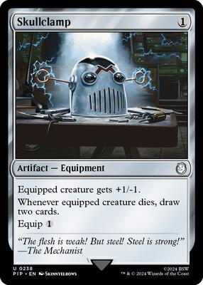 Skullclamp card from Universes Beyond: Fallout