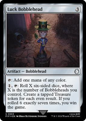 Luck Bobblehead (Surge Foil) card from Universes Beyond: Fallout