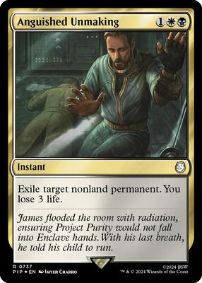 Anguished Unmaking (Surge Foil) card from Universes Beyond: Fallout