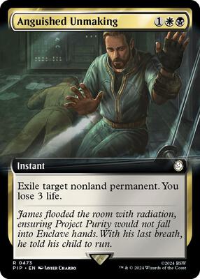 Anguished Unmaking (Extended Art) card from Universes Beyond: Fallout