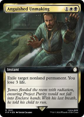 Anguished Unmaking (Extended Art) (Surge Foil) card from Universes Beyond: Fallout