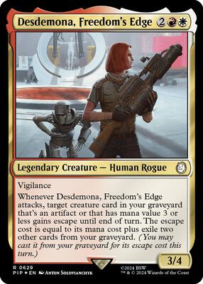 Desdemona, Freedom's Edge (Surge Foil) card from Universes Beyond: Fallout