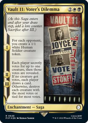 Vault 11: Voter's Dilemma (Surge Foil) card from Universes Beyond: Fallout
