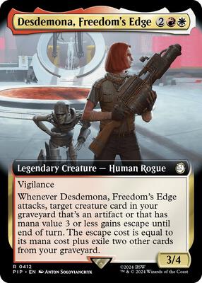 Desdemona, Freedom's Edge (Extended Art) card from Universes Beyond: Fallout