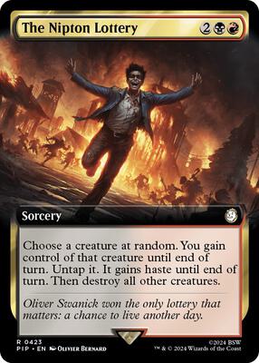 The Nipton Lottery (Extended Art) card from Universes Beyond: Fallout