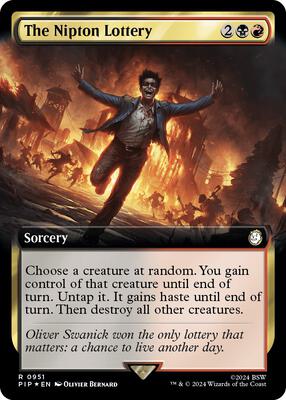The Nipton Lottery (Extended Art) (Surge Foil) card from Universes Beyond: Fallout