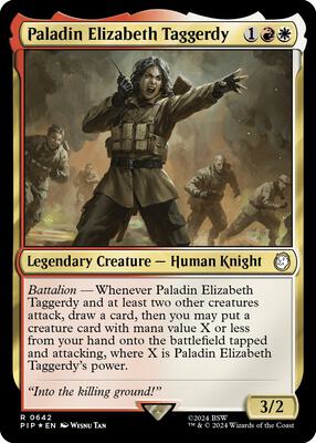 Paladin Elizabeth Taggerdy (Surge Foil) card from Universes Beyond: Fallout