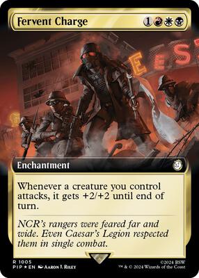 Fervent Charge (Extended Art) (Surge Foil) card from Universes Beyond: Fallout