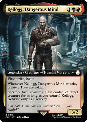Kellogg, Dangerous Mind (Extended Art) card from Universes Beyond: Fallout