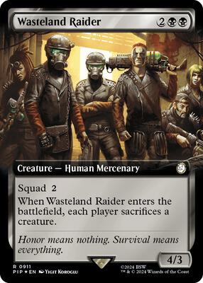 Wasteland Raider (Extended Art) (Surge Foil) card from Universes Beyond: Fallout
