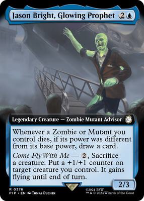Jason Bright, Glowing Prophet (Extended Art) card from Universes Beyond: Fallout