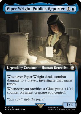 Piper Wright, Publick Reporter (Extended Art) card from Universes Beyond: Fallout