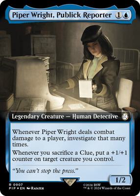 Piper Wright, Publick Reporter (Extended Art) (Surge Foil) card from Universes Beyond: Fallout
