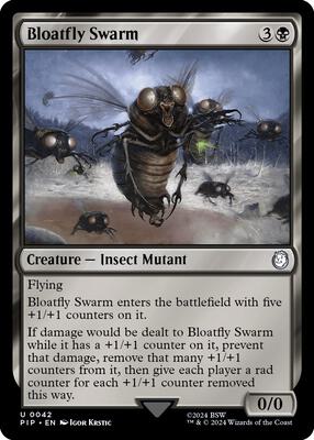 Bloatfly Swarm card from Universes Beyond: Fallout