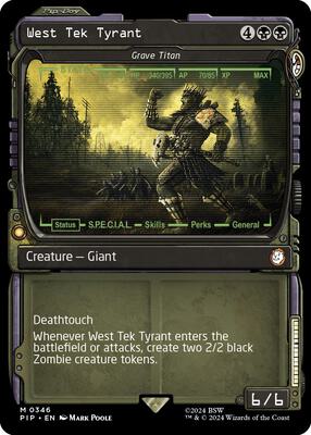 West Tek Tyrant - Grave Titan (Showcase) card from Universes Beyond: Fallout