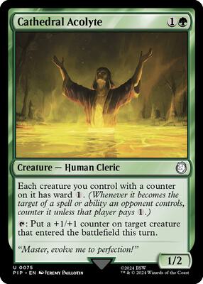 Cathedral Acolyte card from Universes Beyond: Fallout