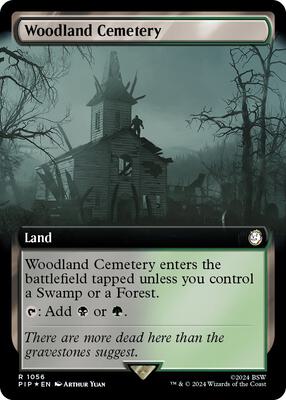 Woodland Cemetery (Extended Art) (Surge Foil) card from Universes Beyond: Fallout