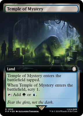 Temple of Mystery (Extended Art) (Surge Foil) card from Universes Beyond: Fallout