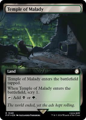 Temple of Malady (Extended Art) (Surge Foil) card from Universes Beyond: Fallout