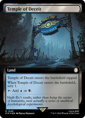 Temple of Deceit (Extended Art) (Surge Foil) card from Universes Beyond: Fallout