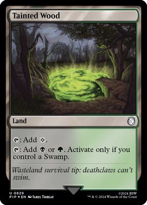 Tainted Wood (Surge Foil) card from Universes Beyond: Fallout