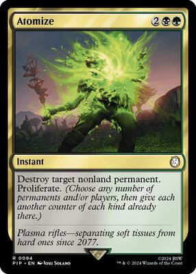 Atomize card from Universes Beyond: Fallout