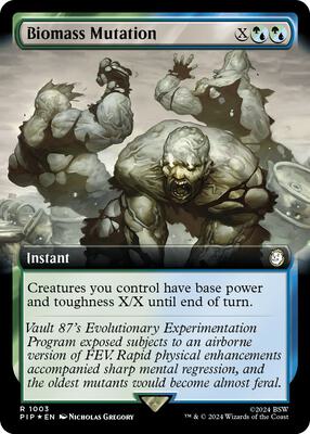 Biomass Mutation (Extended Art) (Surge Foil) card from Universes Beyond: Fallout