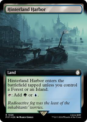 Hinterland Harbor (Extended Art) (Surge Foil) card from Universes Beyond: Fallout