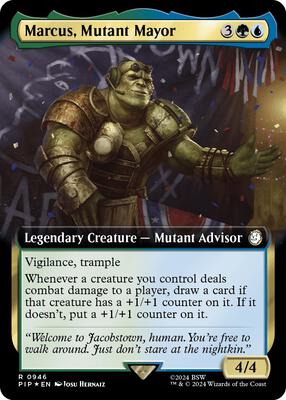 Marcus, Mutant Mayor (Extended Art) (Surge Foil) card from Universes Beyond: Fallout