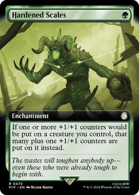 Hardened Scales (Extended Art) card from Universes Beyond: Fallout