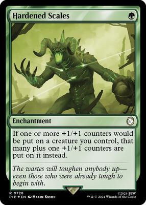 Hardened Scales (Surge Foil) card from Universes Beyond: Fallout