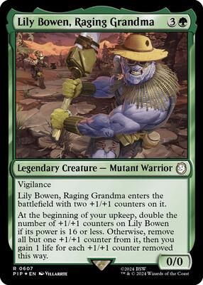 Lily Bowen, Raging Grandma (Surge Foil) card from Universes Beyond: Fallout