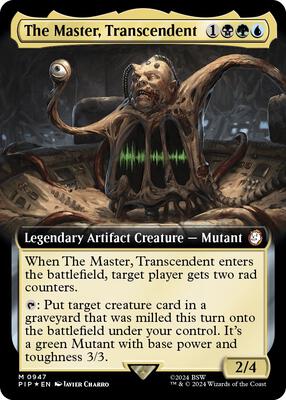 The Master, Transcendent (Extended Art) (Surge Foil) card from Universes Beyond: Fallout