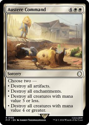 Austere Command card from Universes Beyond: Fallout