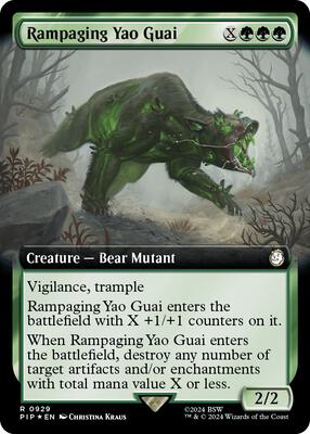 Rampaging Yao Guai (Extended Art) (Surge Foil) card from Universes Beyond: Fallout