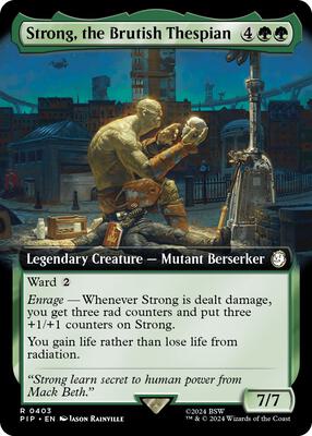 Strong, the Brutish Thespian (Extended Art) card from Universes Beyond: Fallout
