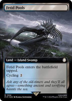 Fetid Pools (Extended Art) (Surge Foil) card from Universes Beyond: Fallout