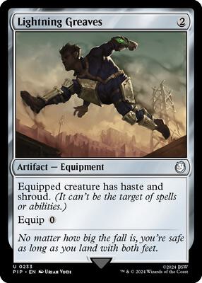 Lightning Greaves card from Universes Beyond: Fallout