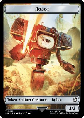 Robot // Junk Double-Sided Token card from Universes Beyond: Fallout