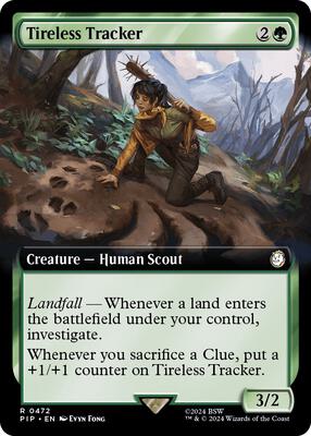 Tireless Tracker (Extended Art) card from Universes Beyond: Fallout