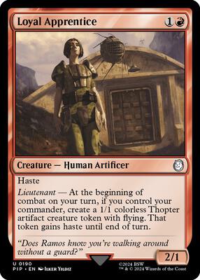 Loyal Apprentice card from Universes Beyond: Fallout