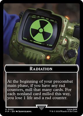 Radiation // Zombie Mutant Double-Sided Token card from Universes Beyond: Fallout