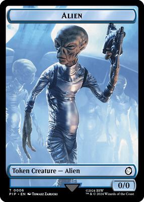 Alien // Clue Double-Sided Token card from Universes Beyond: Fallout