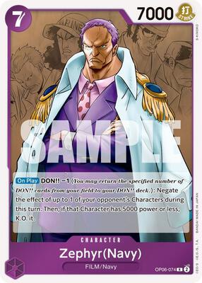 Zephyr (Navy) card from Wings of the Captain