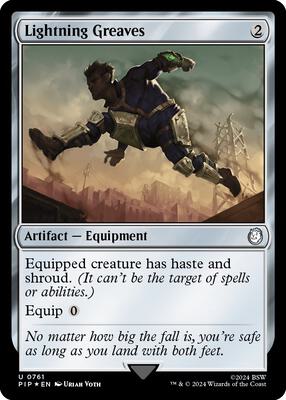 Lightning Greaves (Surge Foil) card from Universes Beyond: Fallout